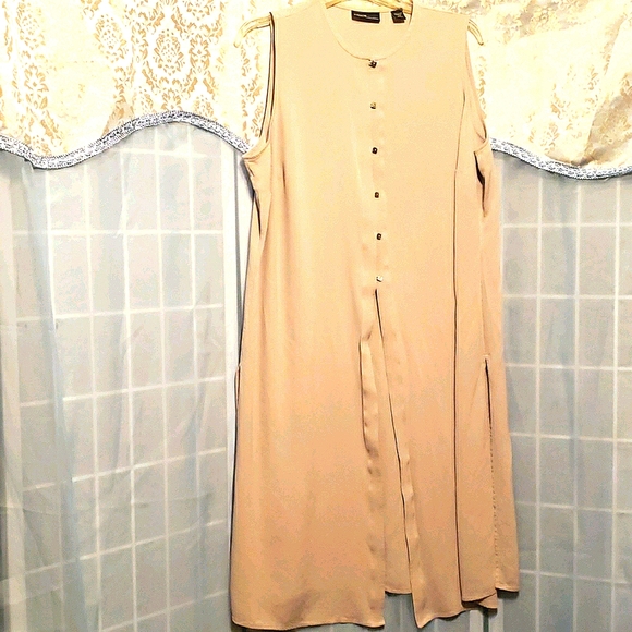 100% SILK VALERIE STEVENS SLEEVL. TUNIC SZ 18W - Picture 1 of 8